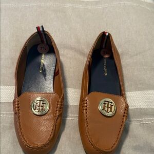 Tommy Hilfiger Brown Loafers with Gold Accent